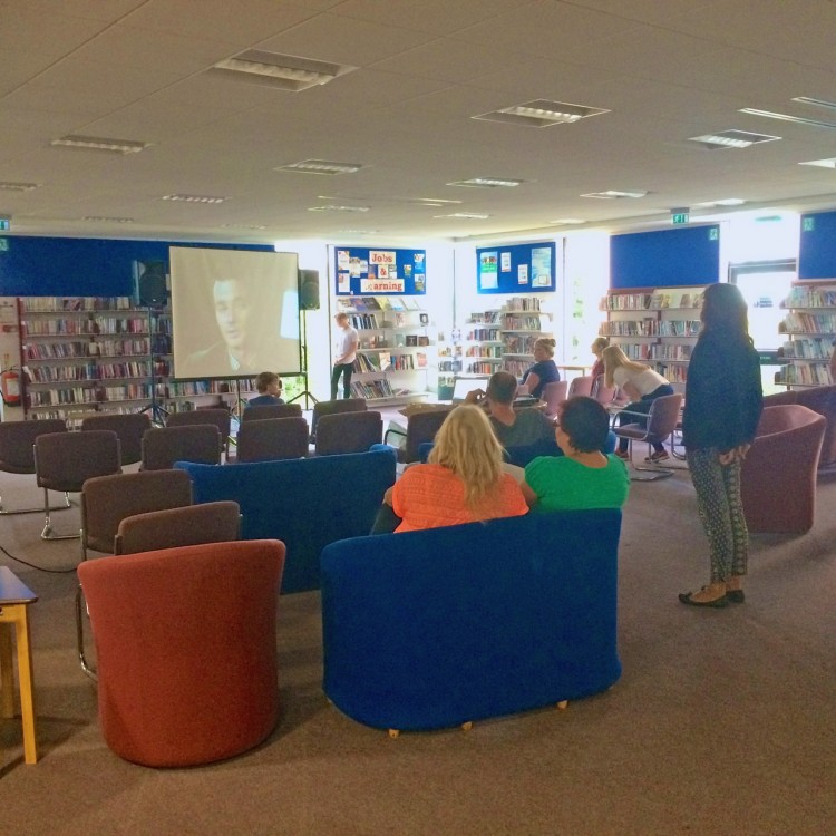 Trying out the seating. The Library seating is really quite comfortable - but our challenge was to work out how to organise it.